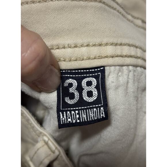 Flirt Women's 38 Beige Capri Denim Jeans Basic Essential Travel Neutral Stretch - Picture 3 of 8